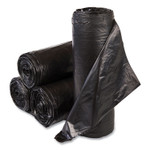 Inteplast Group High-Density Commercial Can Liners, 55 gal, 22.1 mic, 36" x 60", Black, Interleaved Roll, 25 Bags/Roll, 6 Rolls/Carton Product Image 