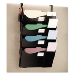Grande Central Filing System, 4 Sections, Legal/Letter Size, Partition Mount, 16.63" x 4.75" x 27.5", Black, 4/Pack (UNV08138) Product Image 
