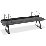 Safco Retainer Lip Desk Riser - 8.25" Height x 42" Width x 12.25" Depth - Swivel - Black - Melamine Product Image 