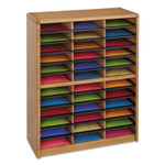 Safco Steel/Fiberboard Literature Sorter, 36 Compartments, 32.25 x 13.5 x 38, Oak Product Image 