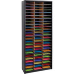 Steel/Fiberboard Literature Sorter, 72 Compartments, 32.25 x 13.5 x 75, Black (SAF7131BL) Product Image 