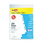 Redi-Tag Laser Printable Index Tabs, 1/5-Cut, White, 2" Wide, 300/Pack Product Image 