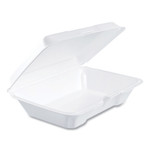 Dart Foam Hinged Lid Containers, 6.4 x 9.3 x 2.6, White, 200/Carton Product Image 