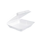 Dart Foam Hinged Lid Containers, 7.5 x 8 x 2.2, White, 200/Carton Product Image 