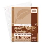 Pacon Ecology Filler Paper, 3-Hole, 8 x 10.5, Wide/Legal Rule, 150/Pack Product Image 