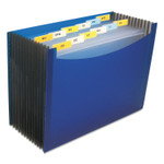 C-Line 13-Pocket Expanding File, 9.25" Expansion, 13 Sections, 1/6-Cut Tabs, Letter Size, Blue Product Image 
