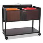 Locking Top Mobile Tub File, Metal, 1 Shelf, 1 Bin, 33.25" x 17" x 27", Black (SAF5353BL) Product Image 