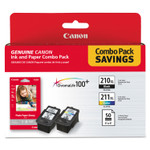 Canon 2973B004 (PGI-210XL/CL-211XL) ChromaLife100+ High-Yield Ink/Paper Combo, Black/Tri-Color Product Image 