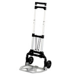 Safco Stow and Go Cart, 110 lb Capacity, 15.25 x 16 x 39, Aluminum Product Image 