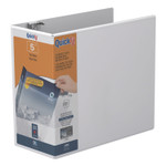 Stride QuickFit D-Ring View Binder, 3 Rings, 5" Capacity, 11 x 8.5, White Product Image 