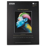 Epson Hot Press Bright Fine Art Paper, 17 mil, 13 x 19, Smooth Matte White, 25/Pack Product Image 
