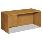 HON 10700 Series "L" Workstation Desk with Three-Quarter Height Pedestal on Left, 66" x 30" x 29.5", Harvest Product Image 
