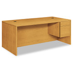 HON 10500 Series "L" Workstation Right Pedestal Desk with 3/4 Height Pedestal, 72" x 36" x 29.5", Harvest Product Image 