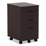 Alera Valencia Series Mobile Pedestal File, Left/Right, 3-Drawers: Box/Box/File, Legal/Letter, Mahogany, 15.88 x 20.5 x 28.38 Product Image 