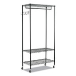 Alera Wire Shelving Garment Rack, 40 Garments, 48w x 18d x 75h, Black Product Image 