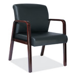 Alera Reception Lounge WL Series Guest Chair, 24.21" x 24.8" x 32.67", Black Seat, Black Back, Mahogany Base Product Image 