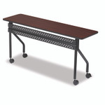 Iceberg OfficeWorks Mobile Training Table, Rectangular, 60" x 18" x 29", Mahogany/Black Product Image 