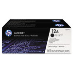 HP 12A, (Q2612D) 2-Pack Black Original LaserJet Toner Cartridges Product Image 
