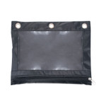 Advantus Binder Pencil Pouch, 3-Hole Punched, 10" x 7.38", Black/Clear, 3/Pack Product Image 