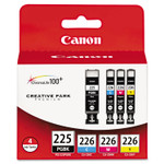 Canon 4530B008AA (PGI-225, CLI-226) Ink, Cyan/Magenta/Pigment Black/Yellow, 4/Pack Product Image 