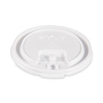 SOLO Lift Back and Lock Tab Lids for Paper Cups, Fits 10 oz Hot Cups, Plastic, White, 100/Sleeve, 10 Sleeves/Carton Product Image 