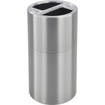 Safco Dual Recycling Receptacle - 30 gal Capacity - 32.5" Height x 17.5" Diameter - Aluminum - Stainless Steel Product Image 