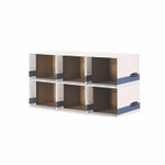 Bankers Box File/Cube Box Shell, Legal/Letter, 23.75 x 19.75, White/Blue, 6/Carton Product Image 
