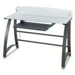 Safco Xpressions 47" Computer Desk, 47" x 23" x 37", Frosted/Black Product Image 