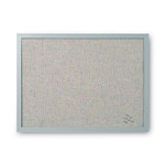 MasterVision Designer Fabric Bulletin Board, 24" x 18", Gray Surface, Gray Fiberboard (MDF) Frame Product Image 