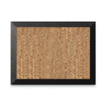 MasterVision Natural Cork Bulletin Board, 24" x 18", Tan Surface, Black Wood Frame Product Image 