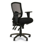 Alera Etros Series Mesh Mid-Back Petite Multifunction Chair, Supports Up to 275 lb, 17.16" to 20.86" Seat Height, Black Product Image 