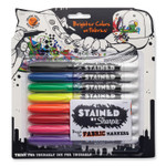 Sharpie Stained Fabric Markers, Medium Brush Tip, Assorted Colors, 8/Pack Product Image 