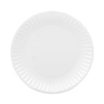 AJM Packaging Corporation Coated Paper Plates, 9" dia, White, 100/Pack, 12 Packs/Carton Product Image 