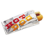 Bagcraft Foil Single-Serve Bags, Hot Dog Labeling, 3.5" x 1.5" x 8.5", Silver/Red/Orange, 1,000/Carton Product Image 