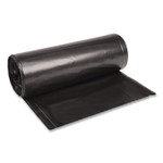Boardwalk Recycled Low-Density Polyethylene Can Liners, 60 gal, 1.6 mil, 38" x 58", Black, Perforated, 10 Bags/Roll, 10 Rolls/Carton Product Image 