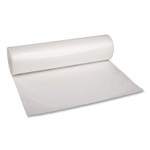 Boardwalk Recycled Low-Density Polyethylene Can Liners, 60 gal, 1.1 mil, 38" x 58", Clear, Perforated, 10 Bags/Roll, 10 Rolls/Carton Product Image 