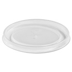 Chinet Plastic High Heat Vented Lid, Fits 16 oz to 32 oz Containers, White, 50/Bag, 10 Bags/Carton Product Image 
