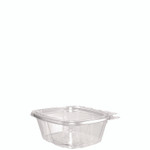 Dart ClearPac SafeSeal Tamper-Resistant/Evident Containers, Flat Lid, 16 oz, Clear, Plastic, 100/Bag, 2 Bags/Carton Product Image 