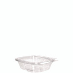Dart ClearPac SafeSeal Tamper-Resistant/Evident Containers, Flat Lid, 8 oz, Clear, Plastic, 100/Bag, 2 Bags/Carton Product Image 
