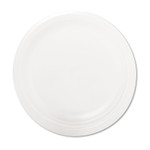 Dart Quiet Classic Laminated Foam Dinnerware Plate, 9" dia, White, 125/Pack Product Image 