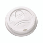 Dixie Sip-Through Dome Hot Drink Lids, Fits 10 oz Dixie Hot Cups, Plastic, White, 100/Pack, 10 Packs/Carton Product Image 