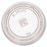 Fabri-Kal Portion Cup Lids, Fits 1.5 oz to 2.5 oz Portion Cups, Plastic, Clear, 125/Sleeve, 20 Sleeves/Carton Product Image 