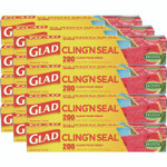 Glad Cling'N Seal Plastic Food Wrap, 200 sq ft, 12 Rolls/Carton Product Image 