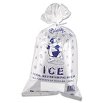 Inteplast Group Ice Bags with Twist-Ties, Ice: Penguin Icon Labeling, 8 lb Capacity, 11" x 20", Clear, 1,000/Carton Product Image 