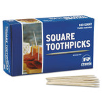AmerCareRoyal Square Wood Toothpicks, 2.75", Natural, 800/Box, 24 Boxes/Carton Product Image 