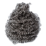 AmerCareRoyal Stainless Steel Sponge, Polybagged, 1.50 oz, Gray, 12/Pack, 12/Packs/Carton Product Image 