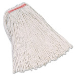 Premium Cut-End Cotton Mop, White, 20 Oz, 1-In. Orange Headband (RCPF11712) Product Image 