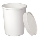 SOLO Flexstyle Double Poly Food Combo Packs, 32 oz, White, Paper, 25 Cups and 25 Lids/Pack, 10 Packs/Carton Product Image 