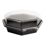 OctaView Hinged-Lid Cold Food Containers, 42 oz, 9.57 x 9.2 x 3.2, Black/Clear, Plastic, 100/Carton (SCC864612PS94) Product Image 