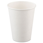 SOLO Single-Sided Poly Paper Hot Cups, 12 oz, White, 50/Bag, 20 Bags/Carton Product Image 